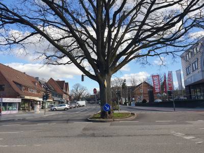 Das Zentrum von Wellingsbttel rund um die Friedenseiche.